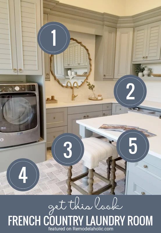 5 Tips To Get The Look Of This French Country Style Laundry Room Featured On Bekob.com