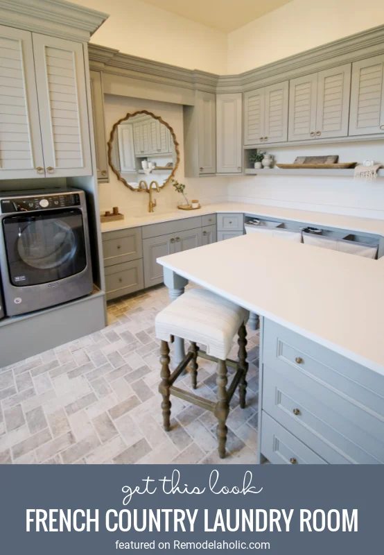 Channel Your go-to striking Style In Your Laundry Room. Get This Look French Country Laundry Room. Find Tips On How To Get This Look At Bekob.com