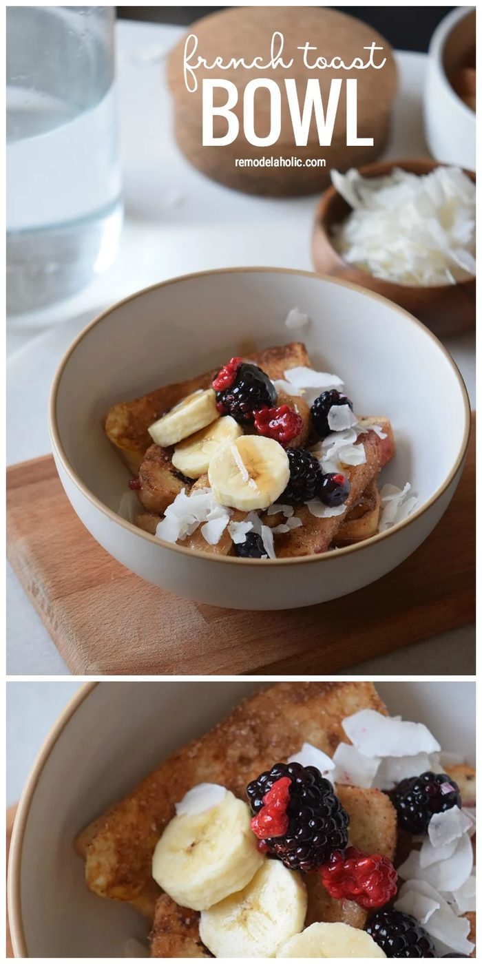 Cinnamon and Sugar French Toast Bowl via Bekob.com
