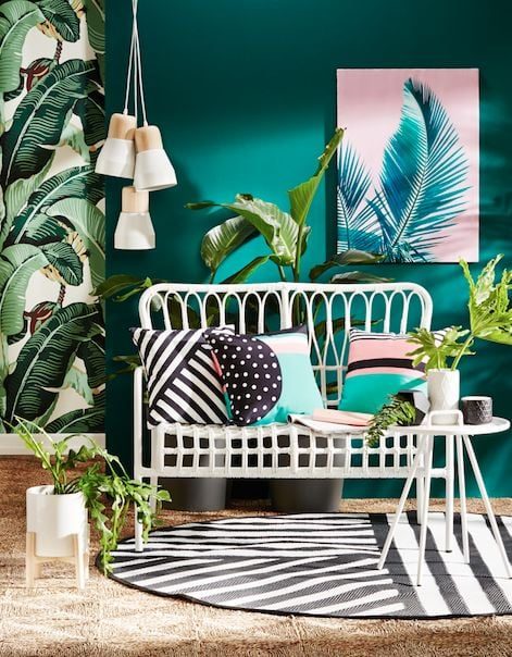 Give your home a punch of color and a breath of fresh texture with this tropical decor inspiration #Bekob #moodboard