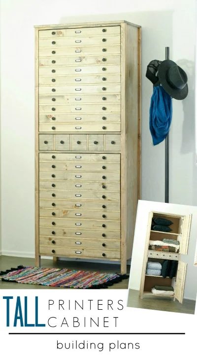 faux tall printer's cabinet building plans from Pneumatic Addict