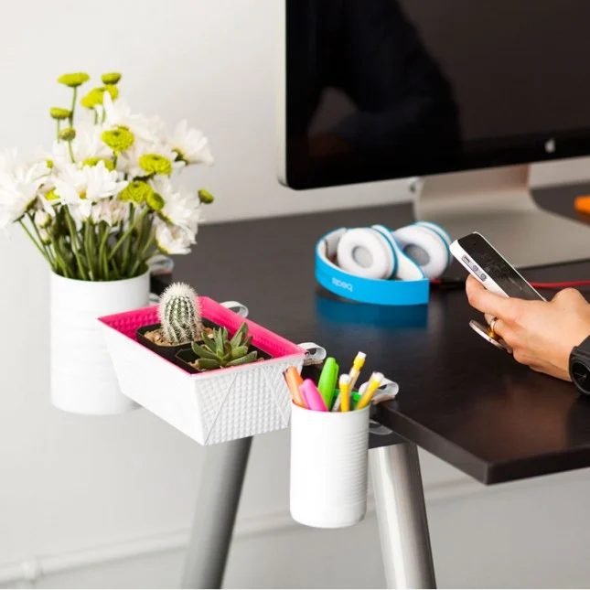 Handmade clip-on desk organizers via Brit + Co