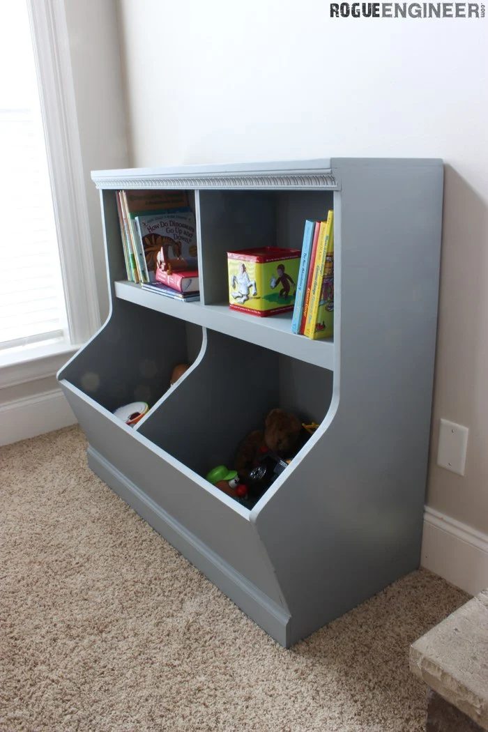 solid Handmade toy storage shelf or cabinet Rogue Engineer