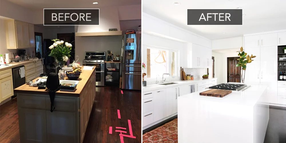 striking white kitchen makeover Christina Applegate via House striking