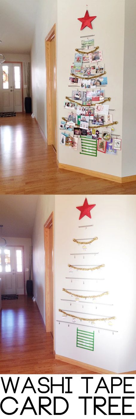 washi tape faux tree for card display Thyme is Honey