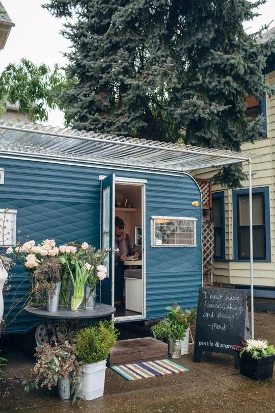renovated trailer into flower cart Apartment Therapy