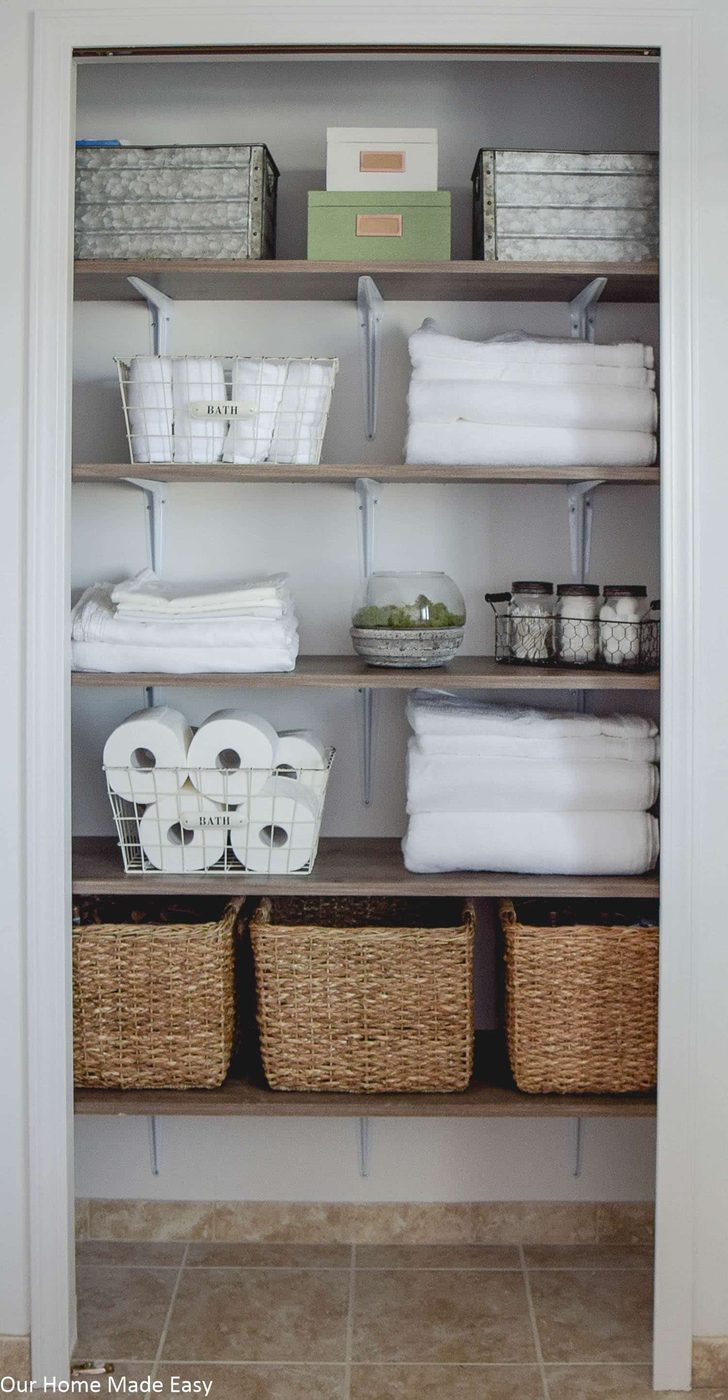Farmhouse Linen Closet Makeover, Our Home Made straightforward