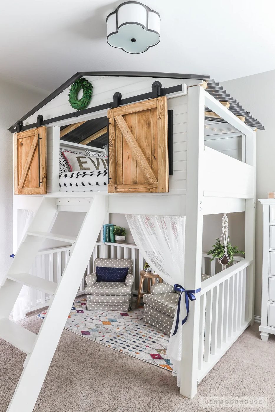 Sliding Barn Door Loft Bed 2 1