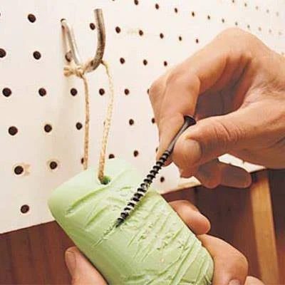 Smart tip! Use soap to make driving screws easier, no stripping screws or splitting wood. via The Family Handyman