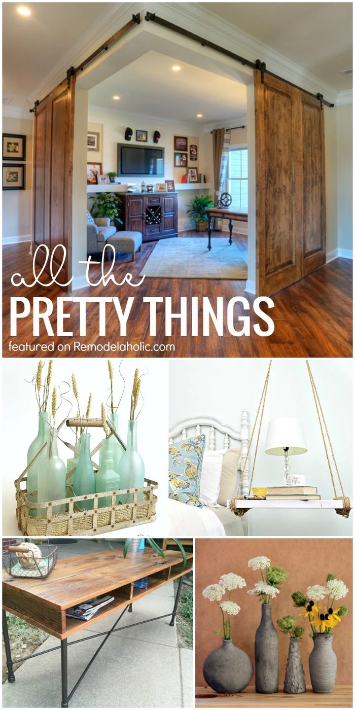 Friday Favorites - corner barn doors, uses for recycled glass, and more! Get all the details at Bekob.com