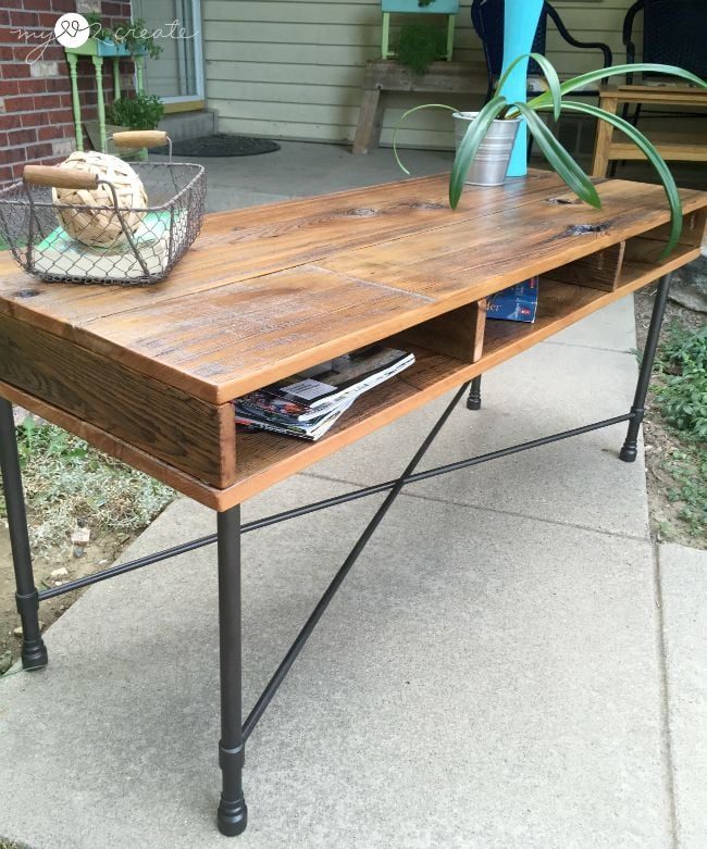 reclaimed wood coffee table with metal legs, Mylove2create