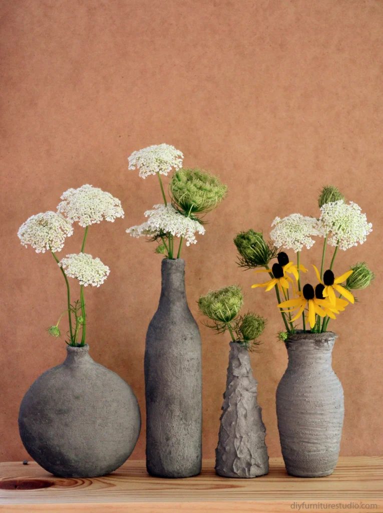 handmade cement vases, Handmade Furniture Studio