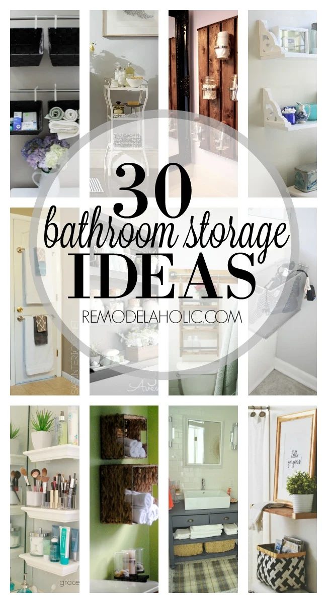 Make your bathroom striking and organized with some great bathroom storage options! Find new options to store all your bathroom items from towels to cotton balls. 30 Bathroom Stora