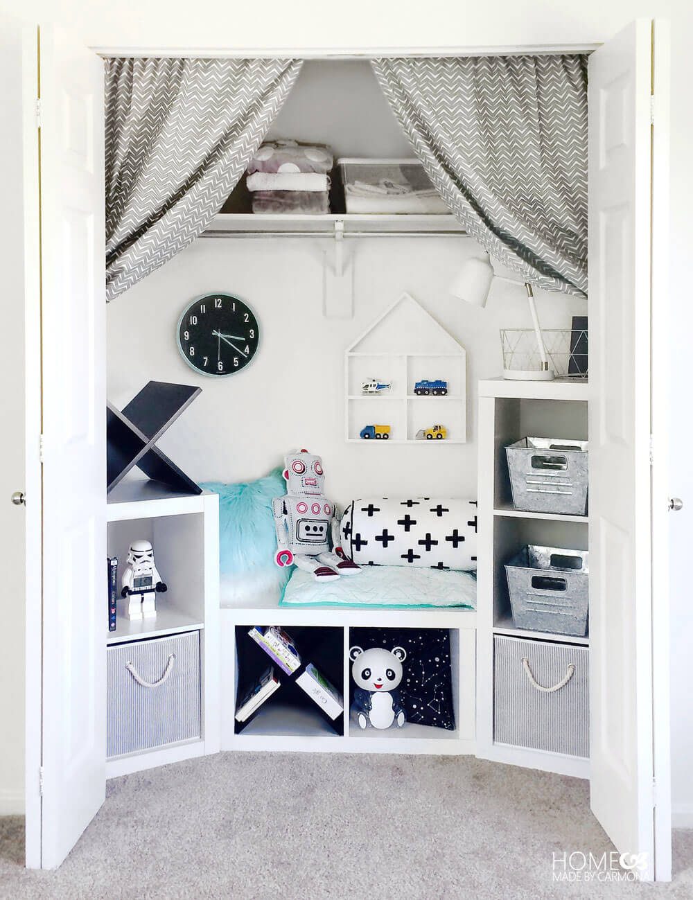 Closet Turned Kids Play And Storage Nook