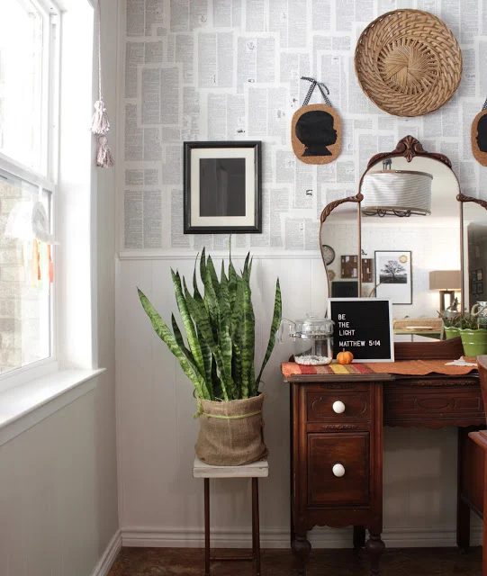 Diy Dictionary Page Wall With Wainscoting House Homemade