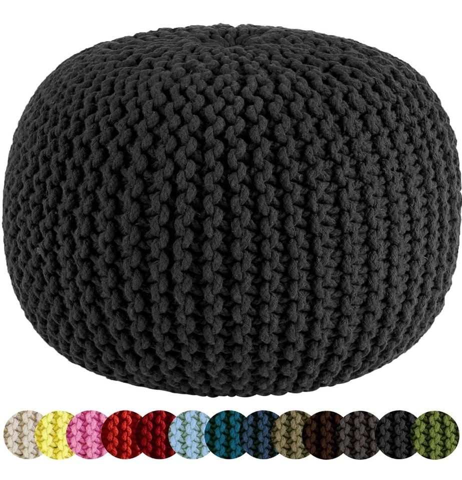 Cable Knit Pouf
