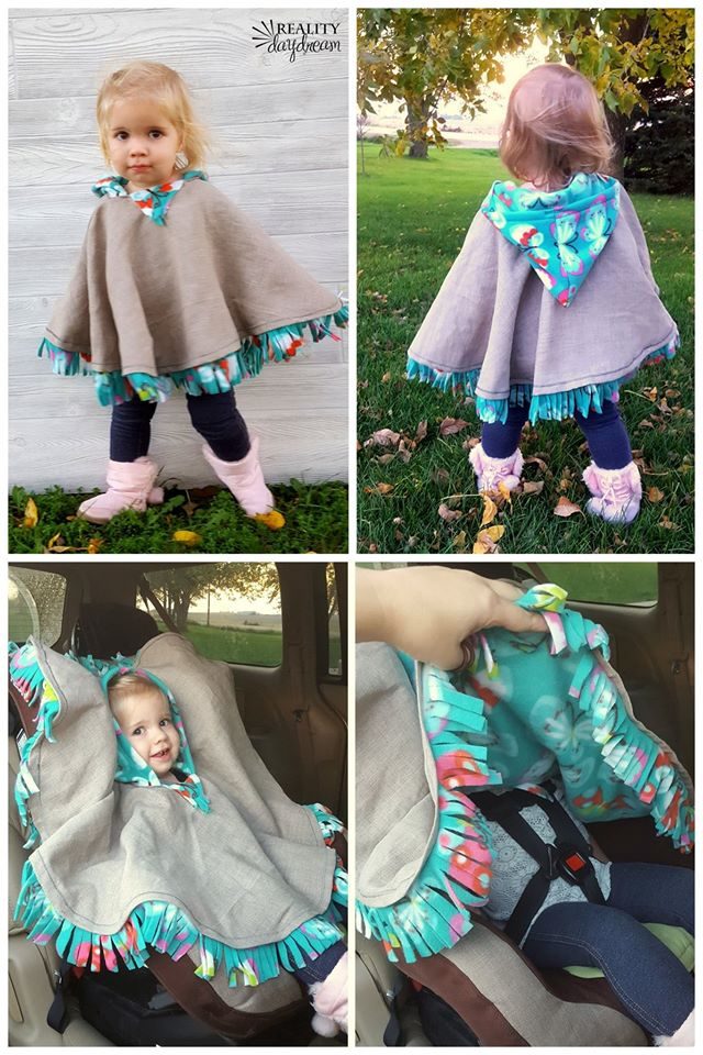 Diy Car Seat Buckle Safe Coat Fleece Poncho Reality Daydream