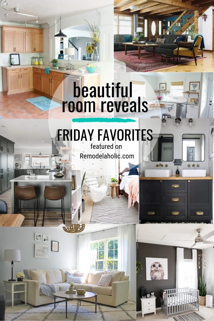 It is always fun to see before and afters of room makeovers. This week we are featuring a bunch of our go-to striking room reveals featured on Friday Favorites at Bekob.com #roomr