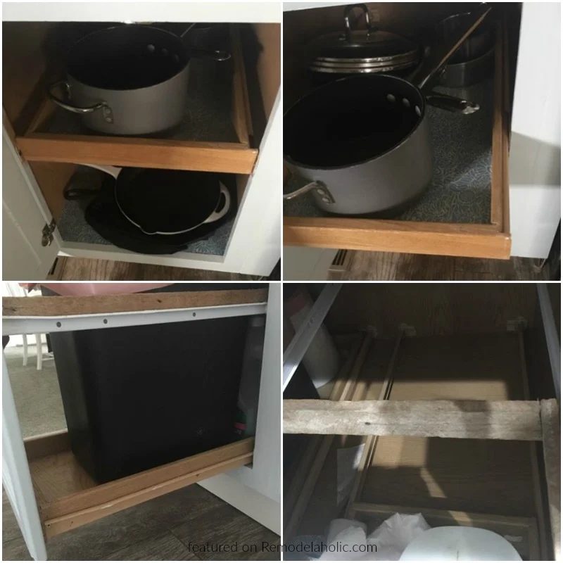 Retrofitted Slim Pull Out Trash Can And Recycling Bin Cupboards In Existing Cabinets Diy, Reader Jeannette Featured On @Bekob