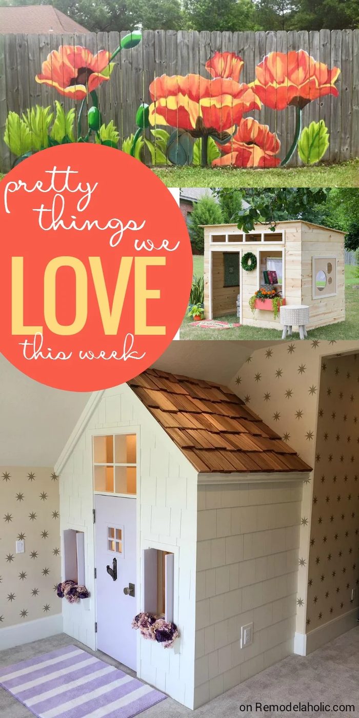 Pretty Things We Love - poppy fence mural, playhouses, and more on @Bekob