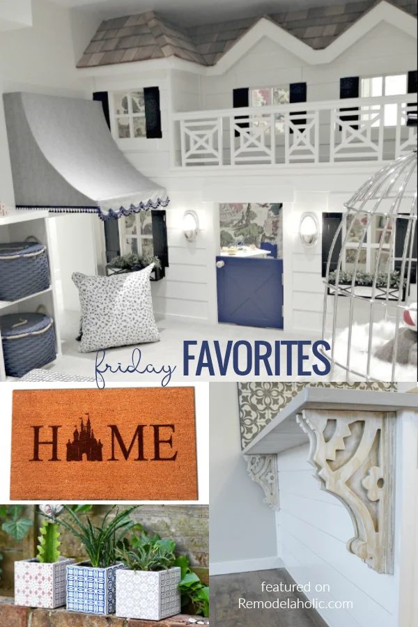 Friday Favorites #Bekob memorable Indoor Playhouse, Diy Carved Corbels, Tile Planters, Disney Doormat, And More