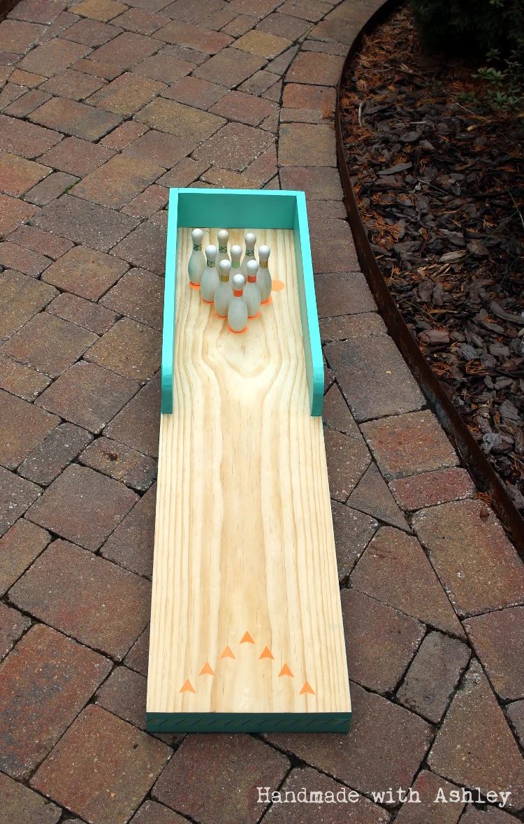 1 Handmade kids bowling lane for indoor or outdoor play, Handmade by Ashley featured on @Bekob