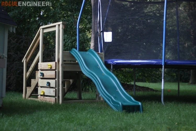 Handmade Trampoline Stairs With Slide Rogue Engineer 3