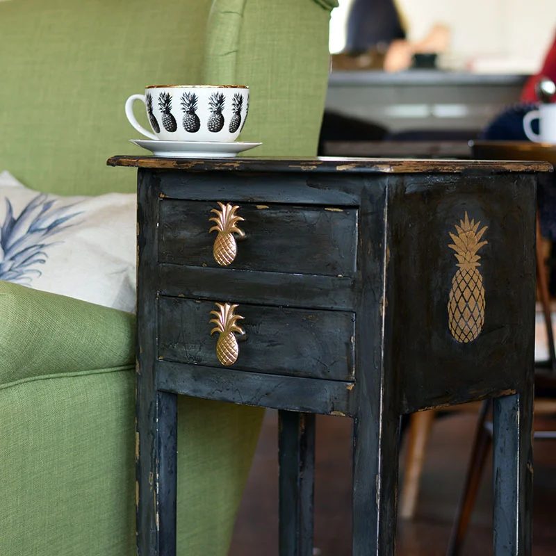 Pineapple Stenciled Table 7 Sq 1
