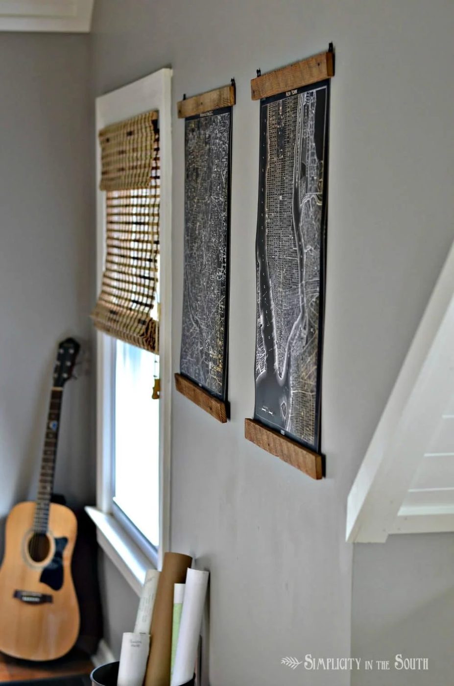 Restoration Hardware Inspired Lithrograph Maps