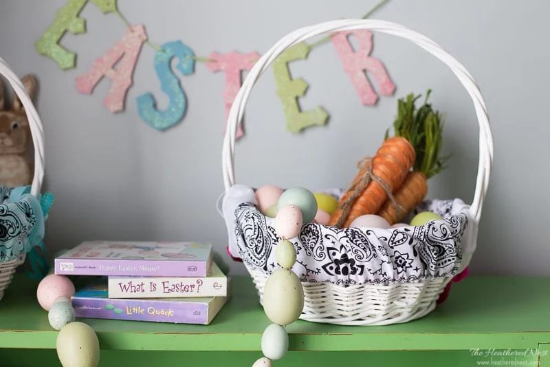 Diy Bandana Easter Basket Liner, The Heathered Nest