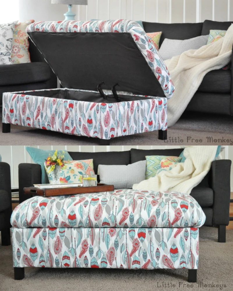 Handmade storage ottoman, Little Free Monkeys