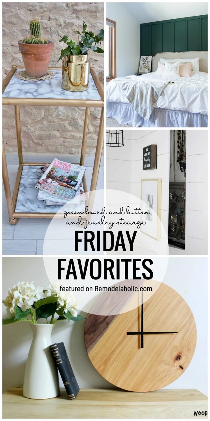 It's Time For Some Pretty Inspiration. Green Board And Batten And Hidden Jewelry Storage Featured On Friday Favorites At Bekob.com