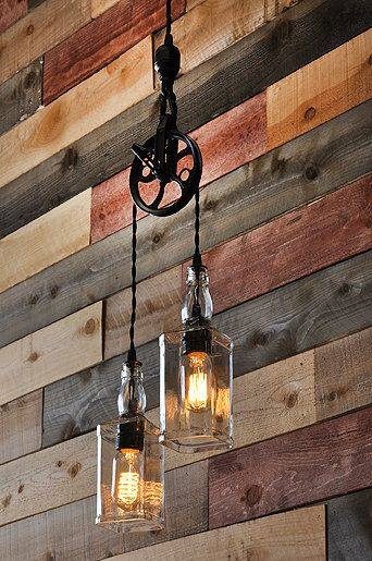 Unique Rustic Diy Light From Old Bottles Via Etsy
