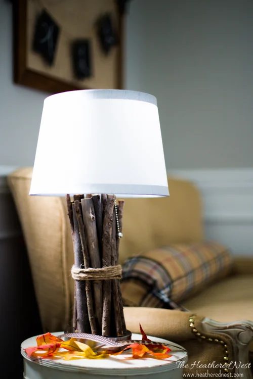 Rustic Twig Handmade Lamp The Heathered Nest