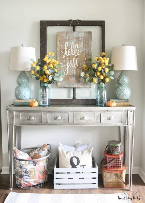 Fall Vignette And Handmade Sign House By Hoff