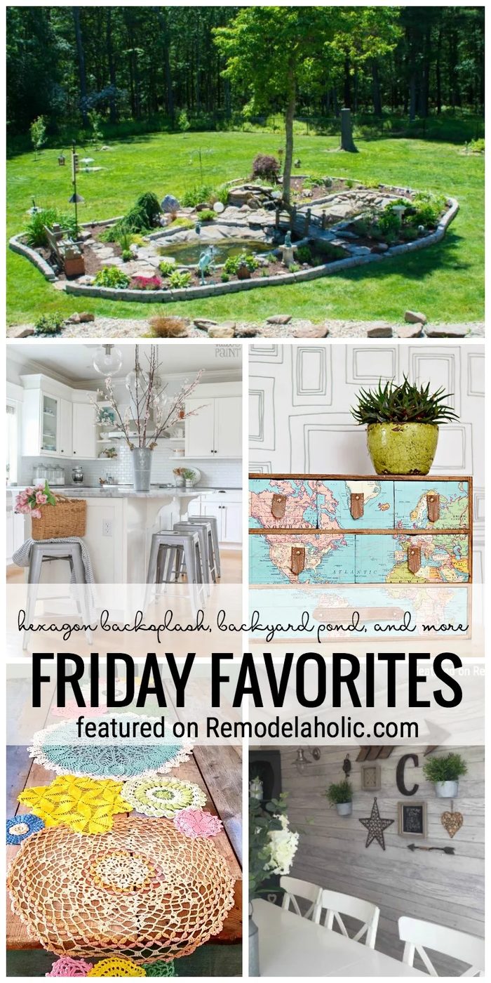 Hexagon Backsplash, Backyard Pond, And More On Friday Favorites Featured On Bekob.com