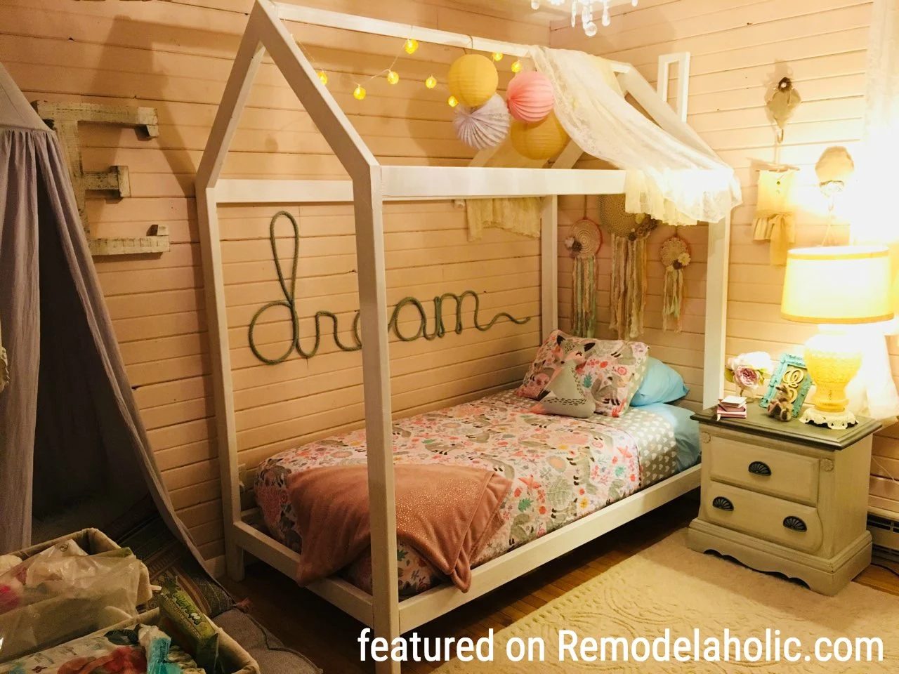 House Bed Frame With Lots Of Cute Elements Featured On Bekob.com