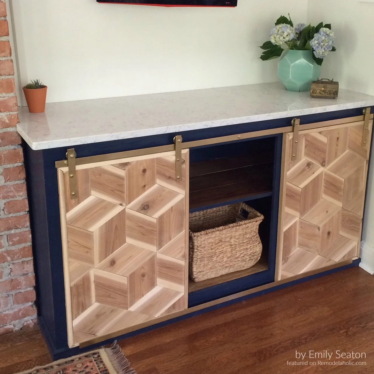 Emily Seaton, Diy Hexagon Barn Doors For Cabinet Featured @Bekob Text