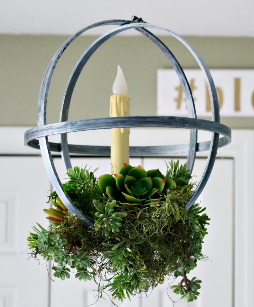 Embroidery Hoop Succulent Planter, Our Crafty Mom