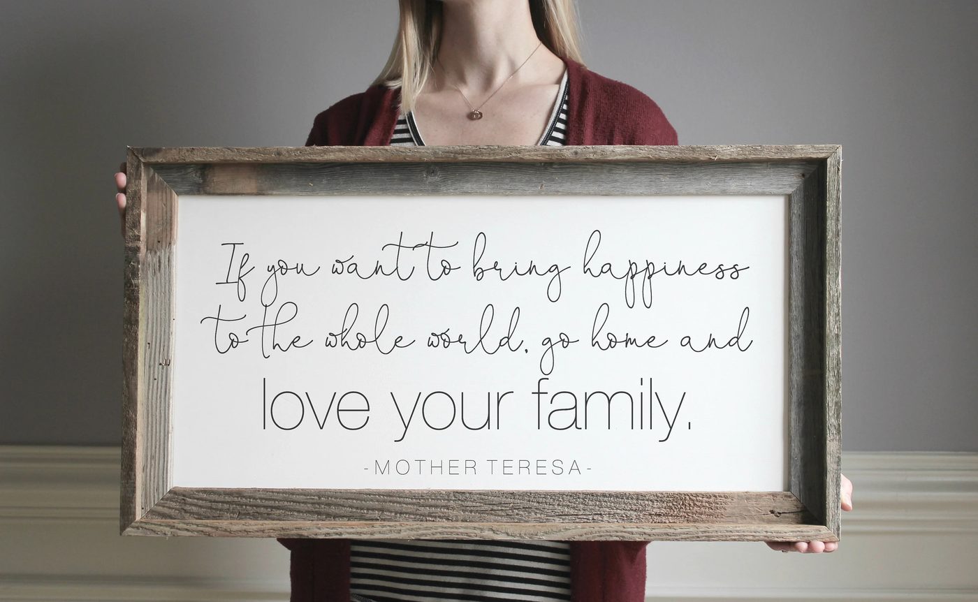 Mother Theresa Quote In Reclaimed Wood Frame, Etsy, Emmaandthebean