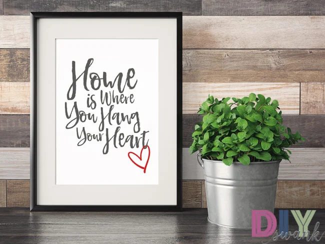 home is where you hang your heart free printable, Handmade Swank