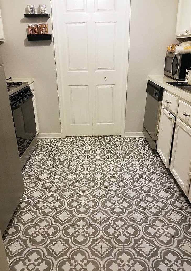 Stenciled Linoleum Flooring 3