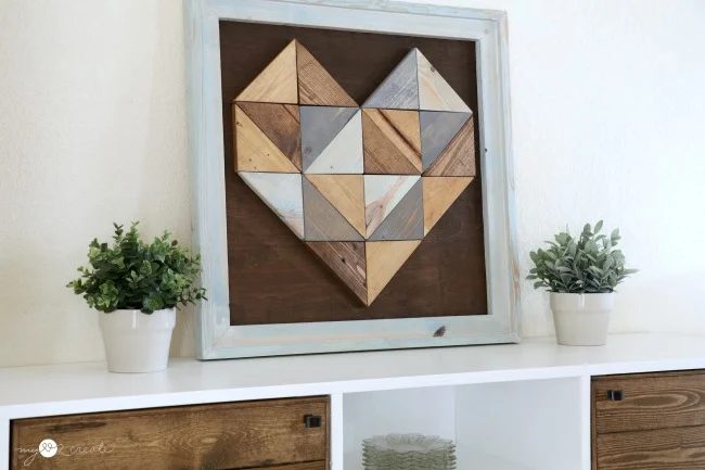 Side Shot Of Stained Triangle Heart, MyLove2Create