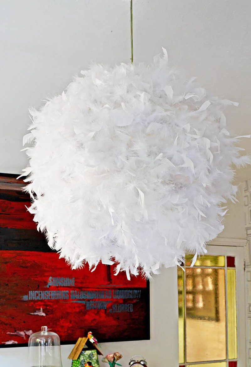 Handmade Feather Lampshade S 1