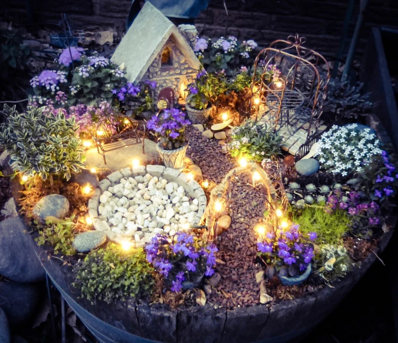 Make A Little Magic Using Solar Wire Led Twinkle Lights In Your Fairy Garden Instructions And Recommended Plants Are Also Included