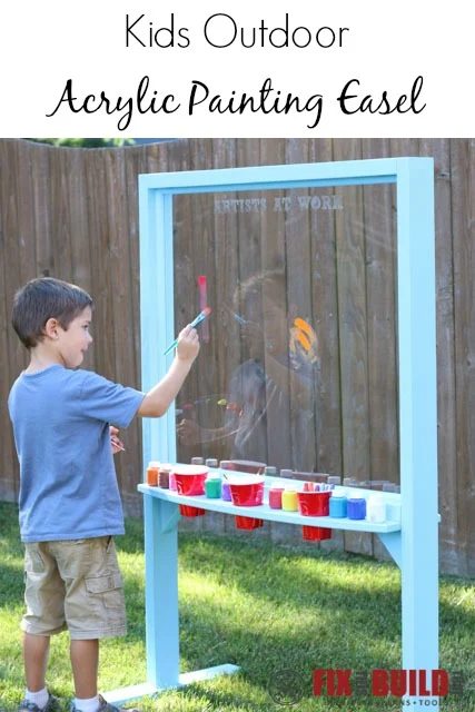 kids outdoor acrylic easel for painting, Fix This Build That