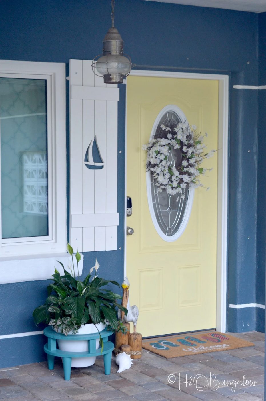 Handmade PVC Sailboat Cutout Shutters walkthrough 1 H2OBungalow