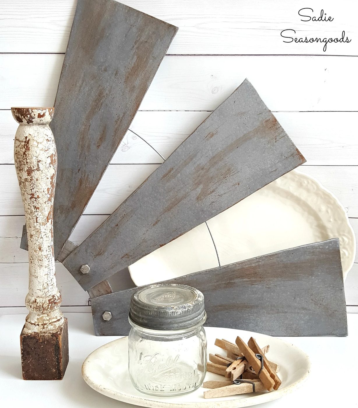 Ceiling Fan Blades To Be Repurposed As Handmade Salvaged Windmill Farmhouse Style Decor By Sadie Seasongoods