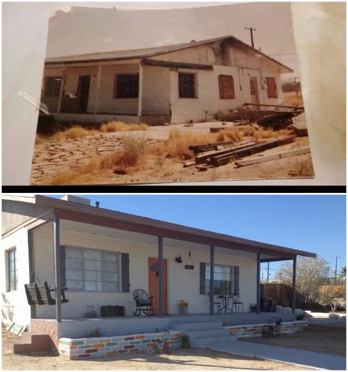Bridget, Desert Homestead Renovation Exterior Before And After