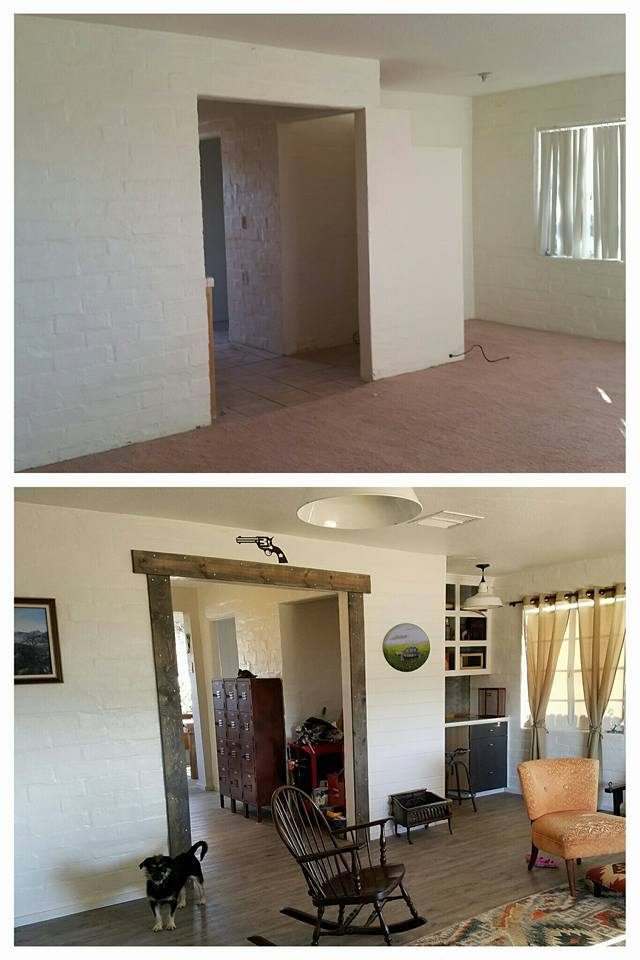 Bridget, Desert Homestead Renovation Living Area Before And After